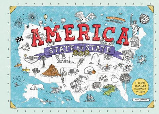 America State by State: Fifty Removable Placemats to Color - Paperback | Diverse Reads
