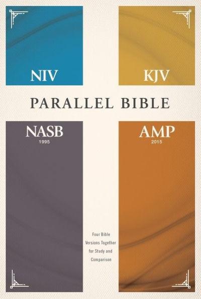 NIV, KJV, NASB, Amplified, Parallel Bible, Hardcover: Four Bible Versions Together for Study and Comparison - Hardcover | Diverse Reads