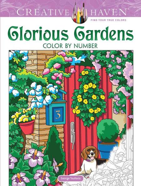 Creative Haven Glorious Gardens Color by Number Coloring Book - Paperback | Diverse Reads