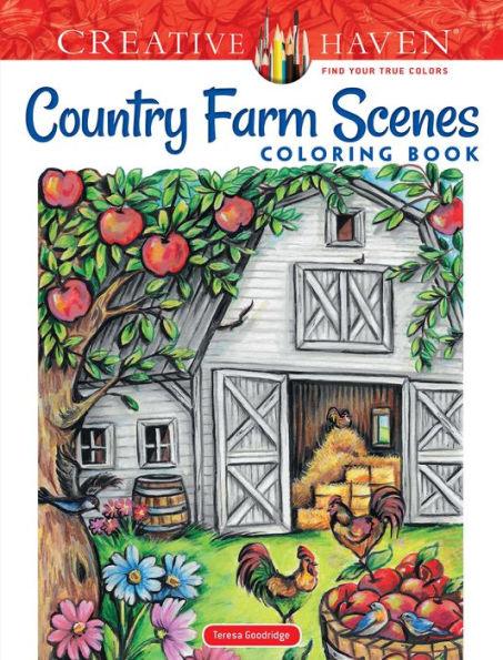 Creative Haven Country Farm Scenes Coloring Book - Paperback | Diverse Reads
