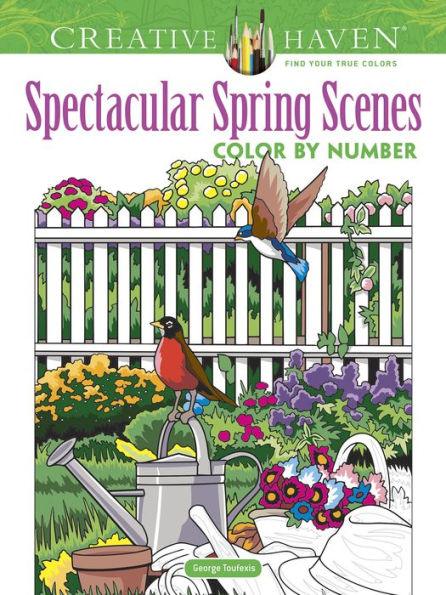 Creative Haven Spectacular Spring Scenes Color by Number - Paperback | Diverse Reads