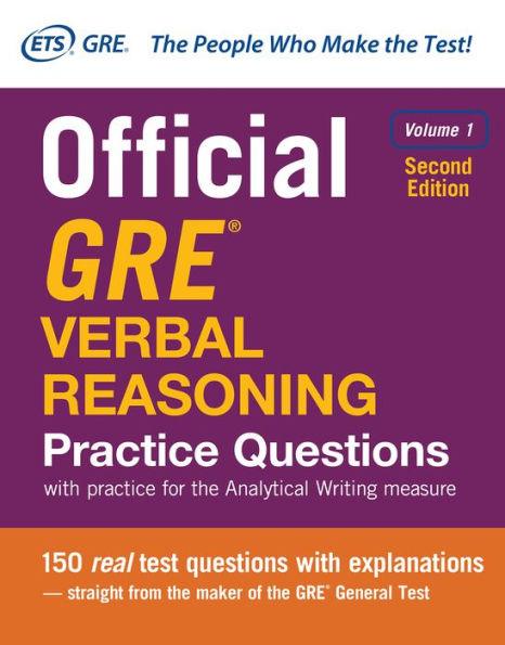 Official GRE Verbal Reasoning Practice Questions, Second Edition, Volume 1 - Paperback | Diverse Reads