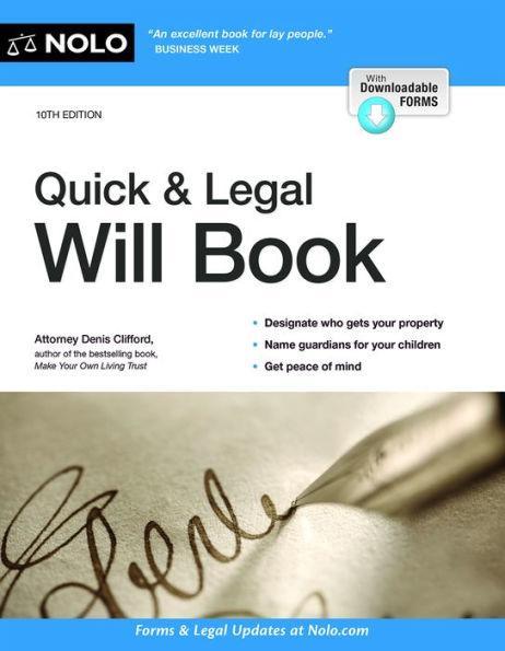 Quick & Legal Will Book - Paperback | Diverse Reads