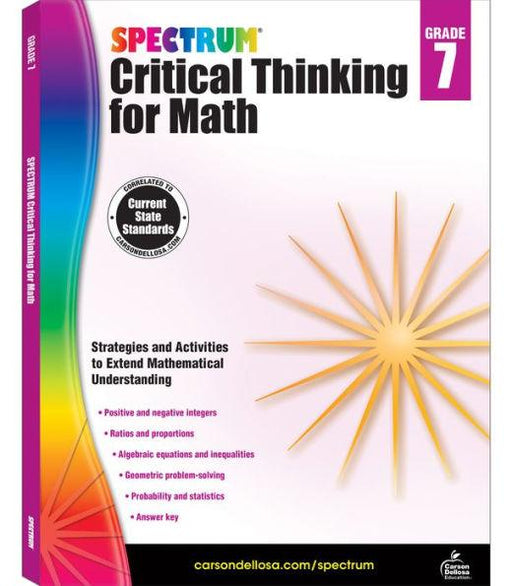 Spectrum Critical Thinking for Math, Grade 7 - Paperback | Diverse Reads