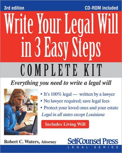 Write Your Legal Will in 3 Easy Steps: Everything You Need to Write a Legal Will - Paperback | Diverse Reads