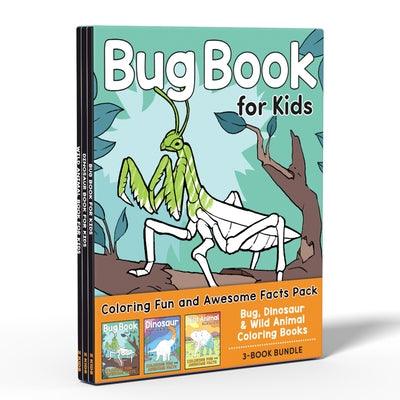 Coloring Book Box Set: 3 Books for Coloring Fun and Awesome Facts about Dinosaurs, Bugs, and Wild Animals (Perfect Gift for Kids Ages 3-7) - Paperback | Diverse Reads