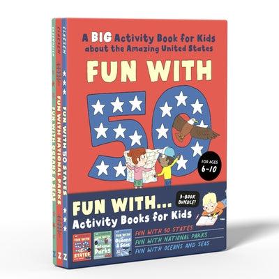Fun Activity Books for Kids Box Set: 3 Activity Books to Learn about 50 Us States, National Parks, and Oceans and Seas (Perfect Gift for Kids Ages 6-1 - Paperback | Diverse Reads