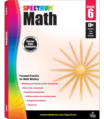 Spectrum Math Workbook, Grade 6 - Paperback | Diverse Reads