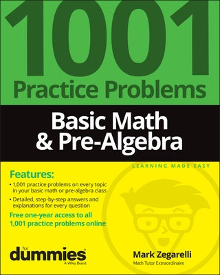 Basic Math & Pre-Algebra: 1001 Practice Problems for Dummies (+ Free Online Practice) - Paperback | Diverse Reads