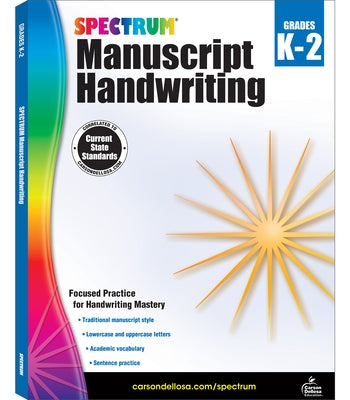Spectrum Manuscript Handwriting, Grades K - 2 - Paperback | Diverse Reads