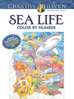 Creative Haven Sea Life Color by Number Coloring Book - Paperback | Diverse Reads