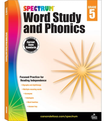 Spectrum Word Study and Phonics, Grade 5 - Paperback | Diverse Reads