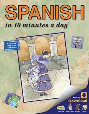 SPANISH in 10 minutes a day: Language course for beginning and advanced study. Includes Workbook, Flash Cards, Sticky Labels, Menu Guide, Software, Glossary, and Phrase Guide. Grammar. Bilingual Books, Inc. (Publisher) - Paperback | Diverse Reads