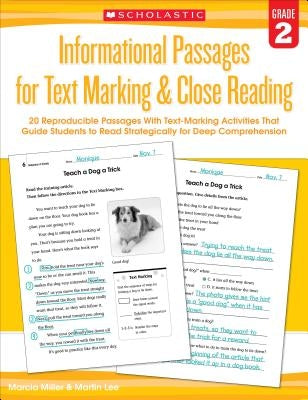 Informational Passages for Text Marking & Close Reading: Grade 2: 20 Reproducible Passages With Text-Marking Activities That Guide Students to Read Strategically for Deep Comprehension - Paperback | Diverse Reads