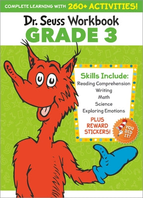 Dr. Seuss Workbook: Grade 3: 260+ Fun Activities with Stickers and More! (Language Arts, Vocabulary, Spelling, Reading Comprehension, Writing, Math, Multiplication, Science, SEL) - Paperback | Diverse Reads