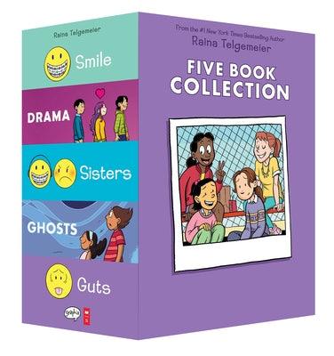 Raina Telgemeier Collection Box Set (Smile, Drama, Sisters, Ghosts, Guts) - Paperback | Diverse Reads