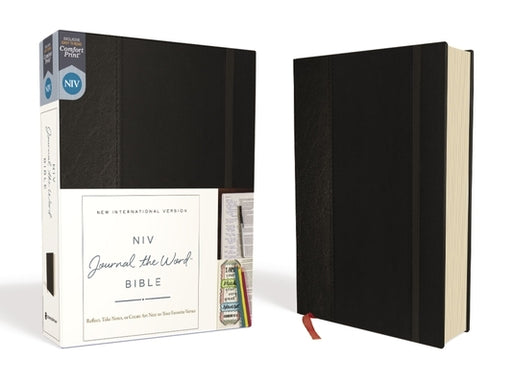 NIV, Journal the Word Bible (Perfect for Note-Taking), Hardcover, Black, Red Letter, Comfort Print: Reflect, Take Notes, or Create Art Next to Your Favorite Verses - Hardcover | Diverse Reads