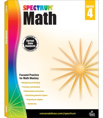 Spectrum Math Workbook, Grade 4 - Paperback | Diverse Reads