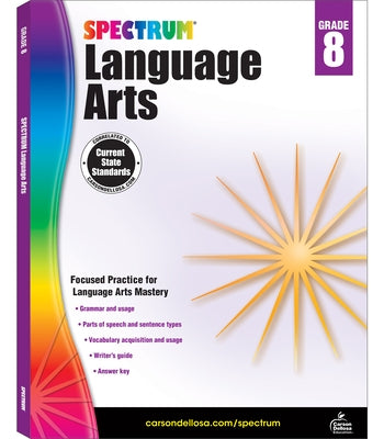 Spectrum Language Arts, Grade 8 - Paperback | Diverse Reads