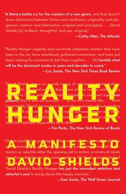 Reality Hunger: A Manifesto - Paperback | Diverse Reads