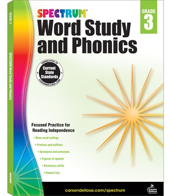 Spectrum Word Study and Phonics, Grade 3 - Paperback | Diverse Reads