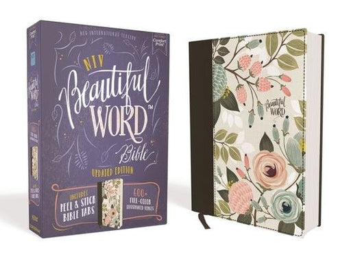 Niv, Beautiful Word Bible, Updated Edition, Peel/Stick Bible Tabs, Cloth Over Board, Multi-Color Floral, Red Letter, Comfort Print: 600+ Full-Color Il - Hardcover | Diverse Reads