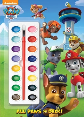 All Paws on Deck! (Paw Patrol): Activity Book with Paintbrush and 16 Watercolors - Paperback | Diverse Reads