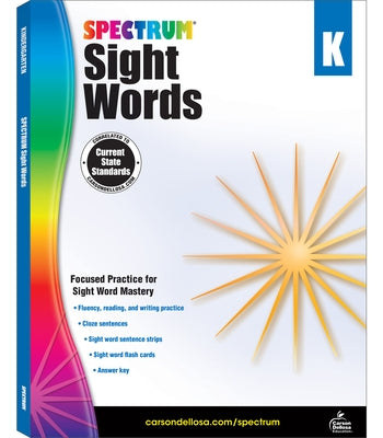 Spectrum Sight Words, Grade K - Paperback | Diverse Reads