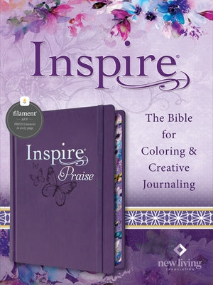 Inspire Praise Bible NLT (Hardcover Leatherlike, Purple, Filament Enabled): The Bible for Coloring & Creative Journaling - Hardcover | Diverse Reads