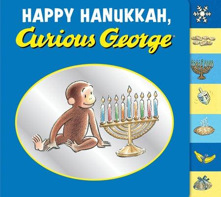 Happy Hanukkah, Curious George Tabbed Board Book: A Hanukkah Holiday Book for Kids - Board Book | Diverse Reads