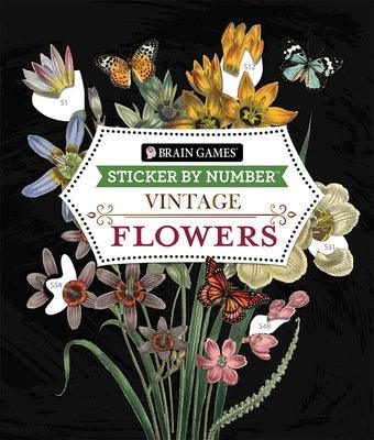 Brain Games - Sticker by Number - Vintage: Flowers (28 Images to Sticker) - Paperback | Diverse Reads
