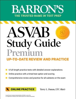 ASVAB Study Guide Premium: 6 Practice Tests + Comprehensive Review + Online Practice - Paperback | Diverse Reads