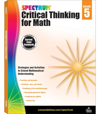 Spectrum Critical Thinking for Math, Grade 5 - Paperback | Diverse Reads