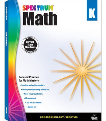 Spectrum Math Workbook, Grade K - Paperback | Diverse Reads