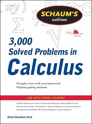 Schaum's 3,000 Solved Problems in Calculus - Paperback | Diverse Reads