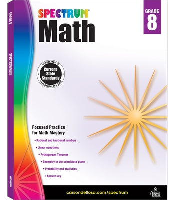 Spectrum Math Workbook, Grade 8 - Paperback | Diverse Reads