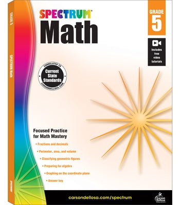 Spectrum Math Workbook, Grade 5 - Paperback | Diverse Reads