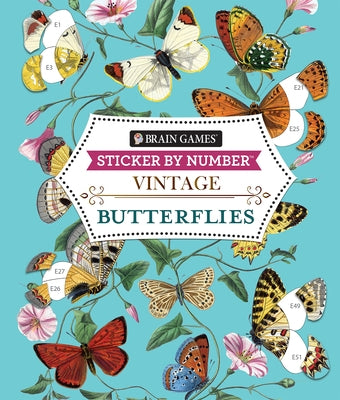 Brain Games - Sticker by Number - Vintage: Butterflies - Paperback | Diverse Reads